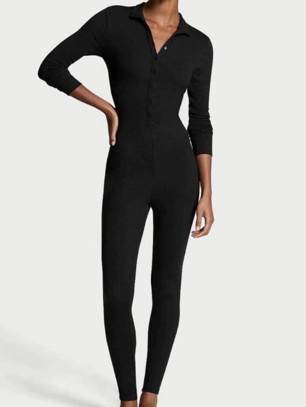 Victorias Secret Modal Ribbed Lounge Jumpsuit XL Long NWT